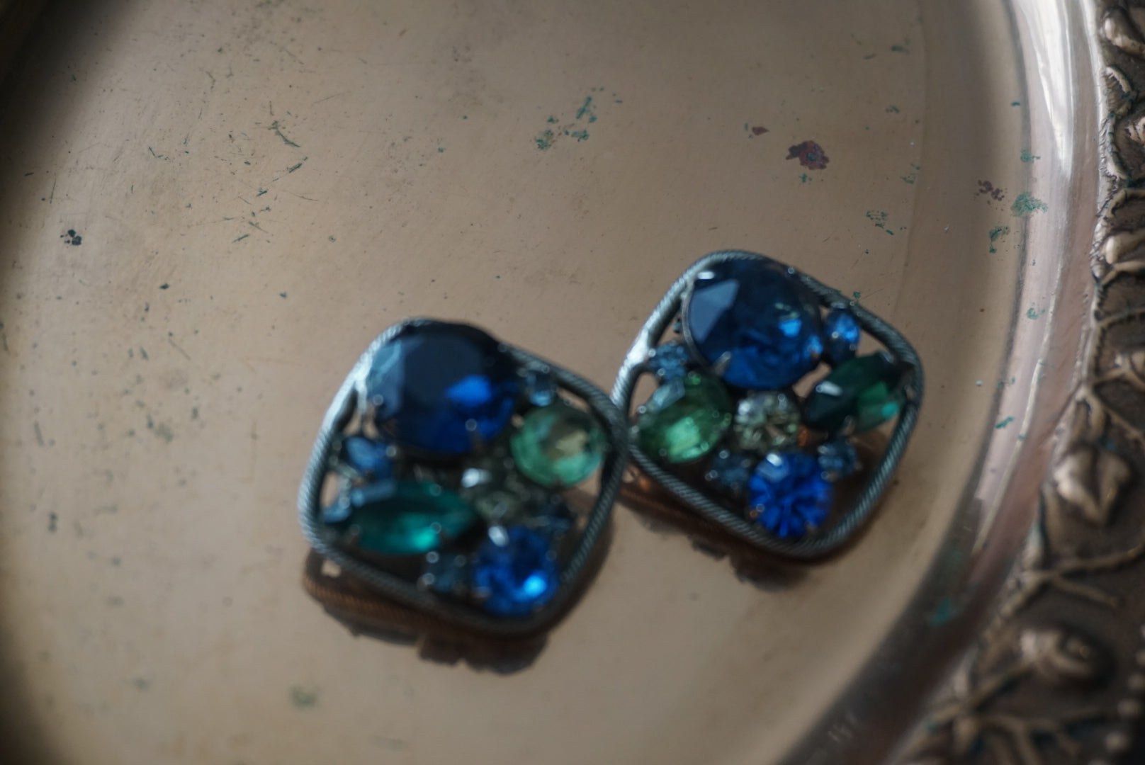 Colorful Vintage Clip-On Earrings