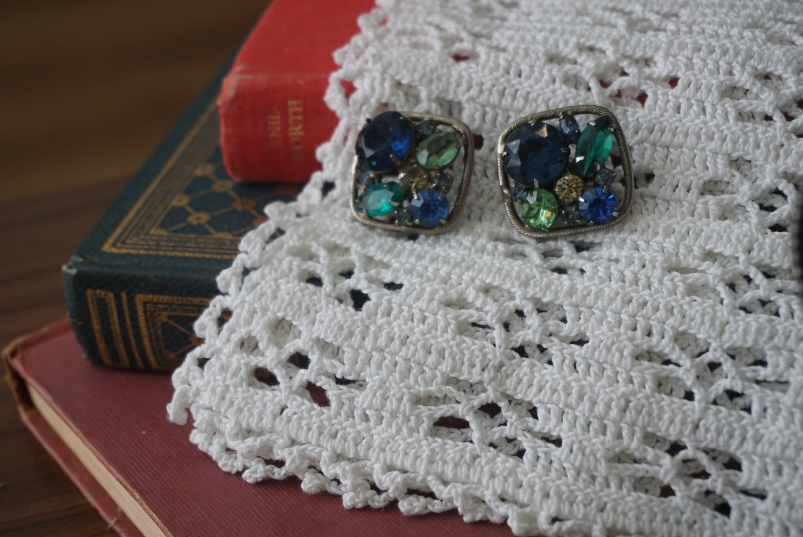 Colorful Vintage Clip-On Earrings