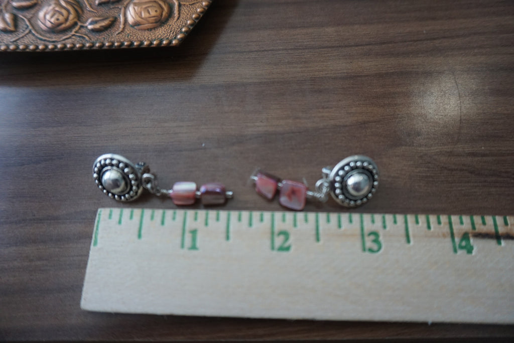 Bohemian Style Drop Earrings with Silver Accents