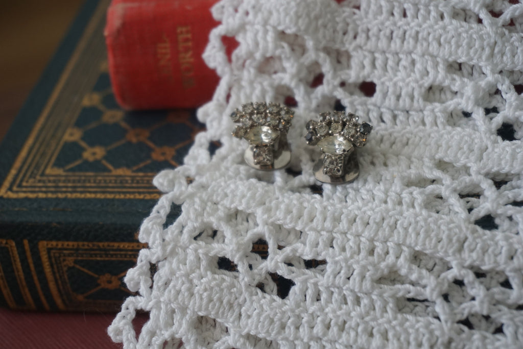 Vintage Rhinestone Clip-On Earrings