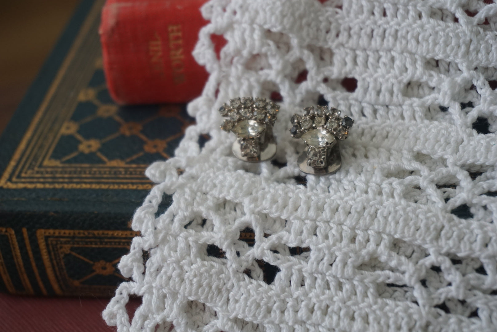 Vintage Rhinestone Clip-On Earrings