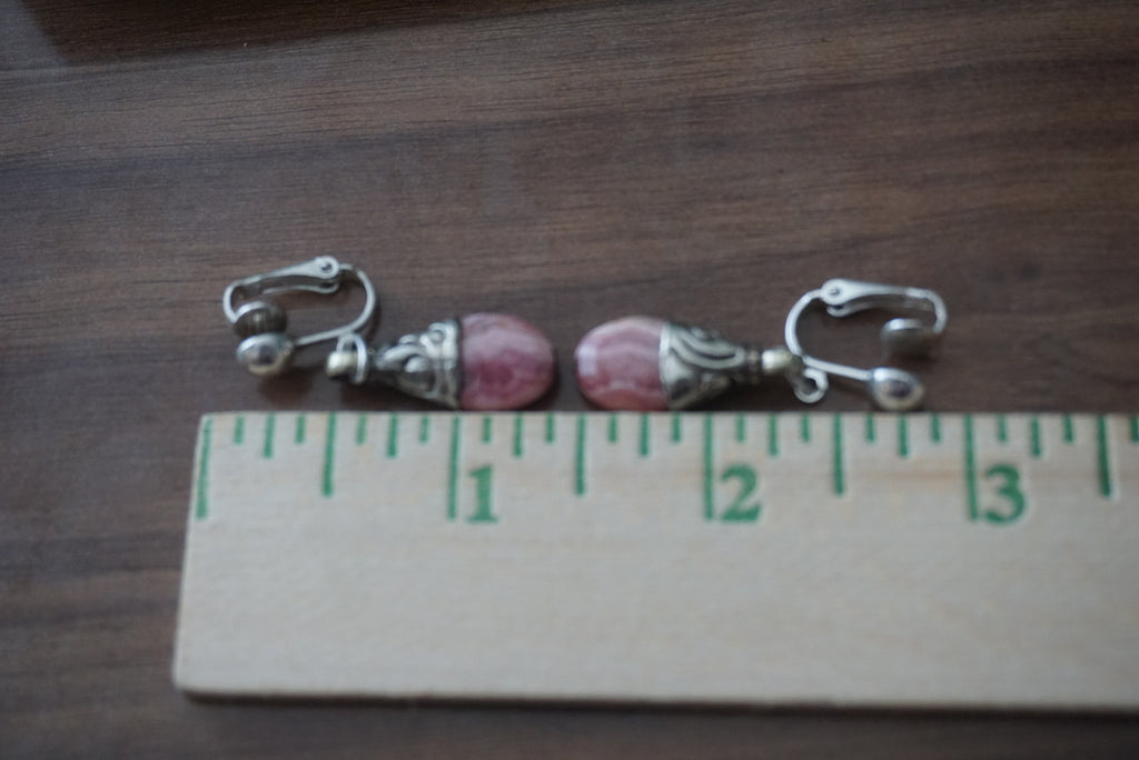 Pink Stone Drop Earrings