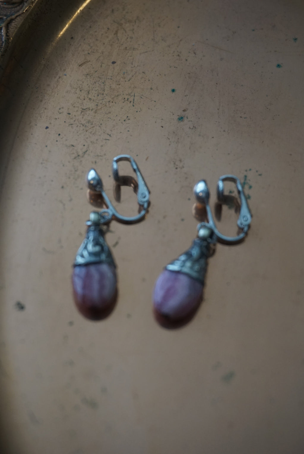 Pink Stone Drop Earrings