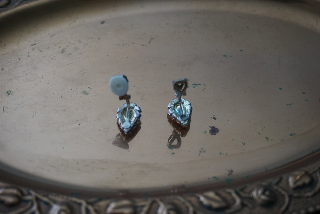 Vintage Rhinestone Clip-On Earrings