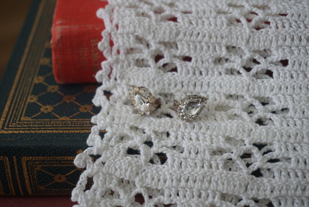 Vintage Rhinestone Clip-On Earrings