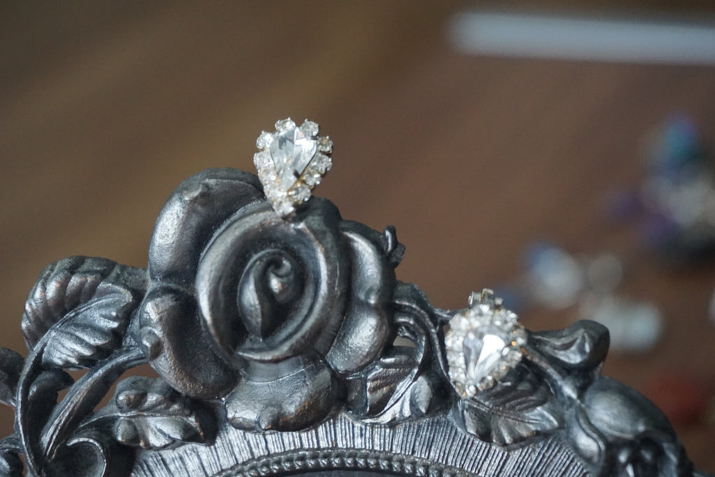 Vintage Rhinestone Clip-On Earrings