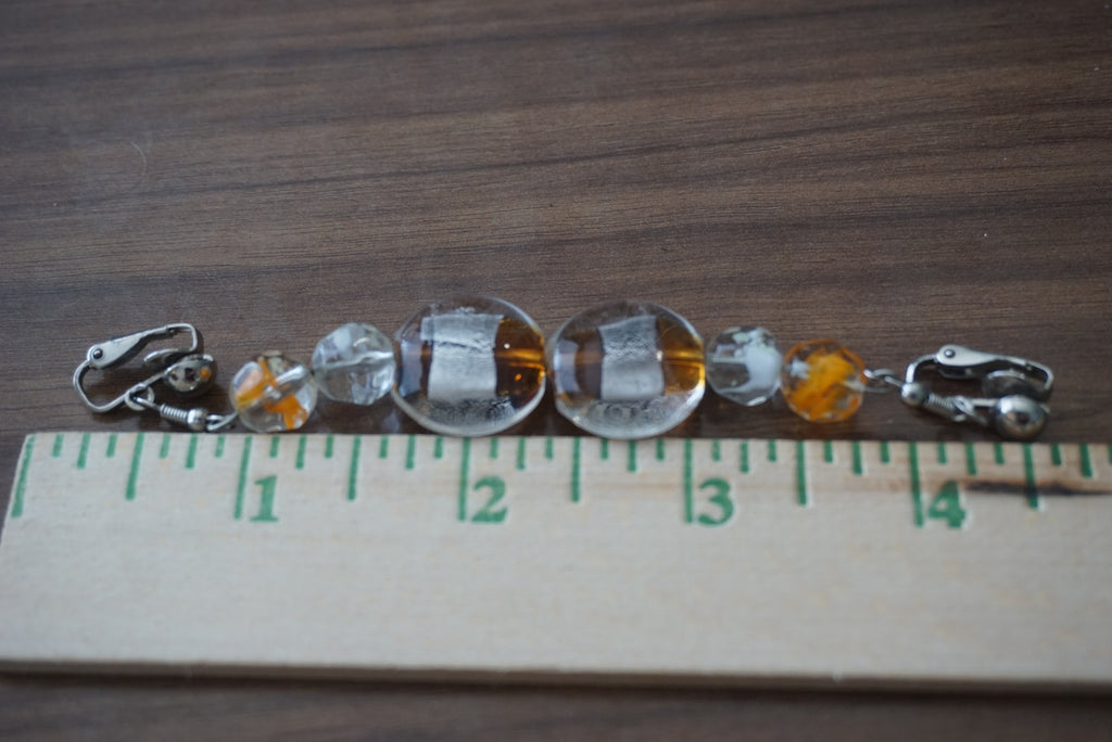Elegant Silver and Amber Dangle Earrings