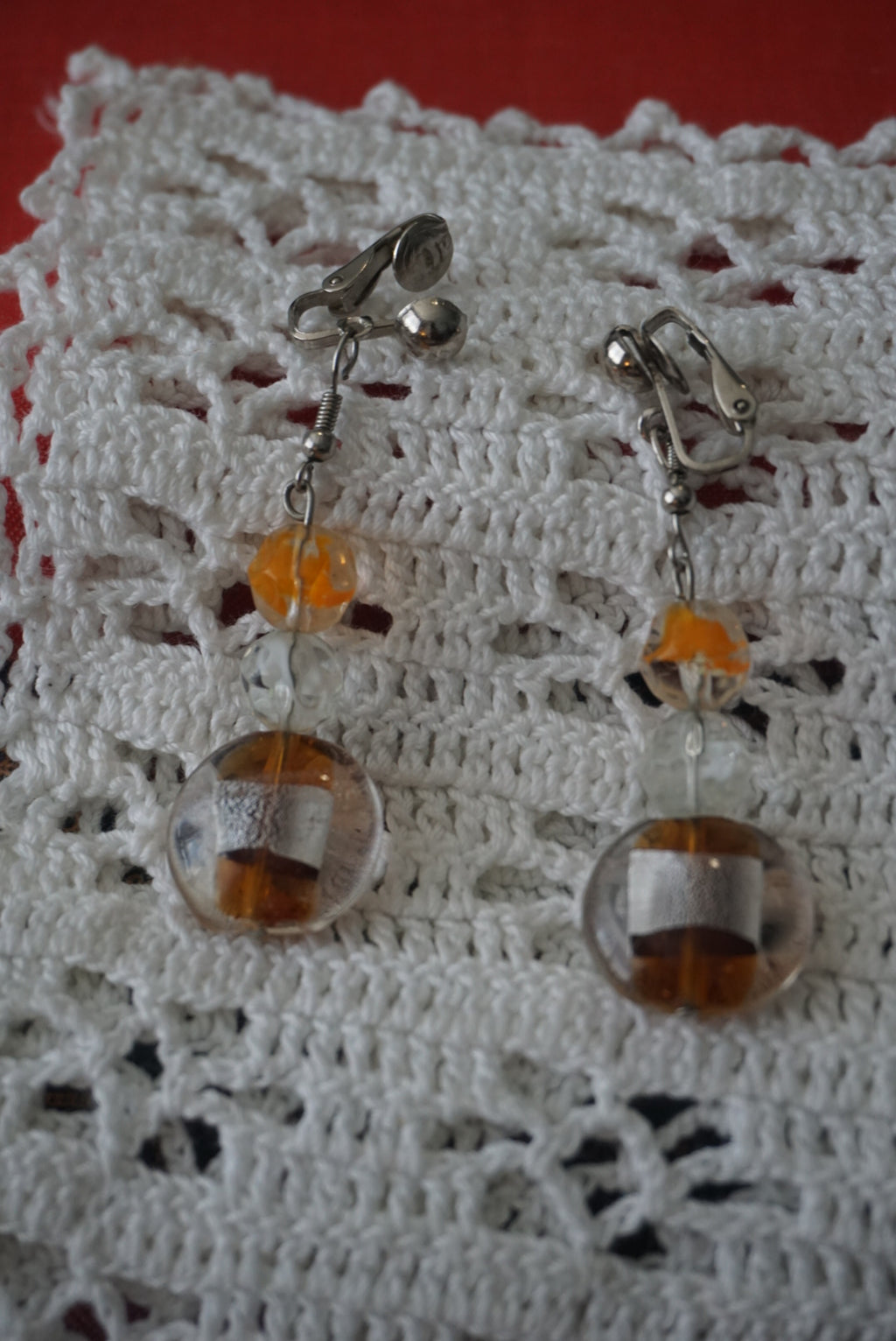 Elegant Silver and Amber Dangle Earrings