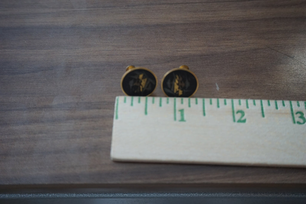 Vintage Black and Gold Cuff Links