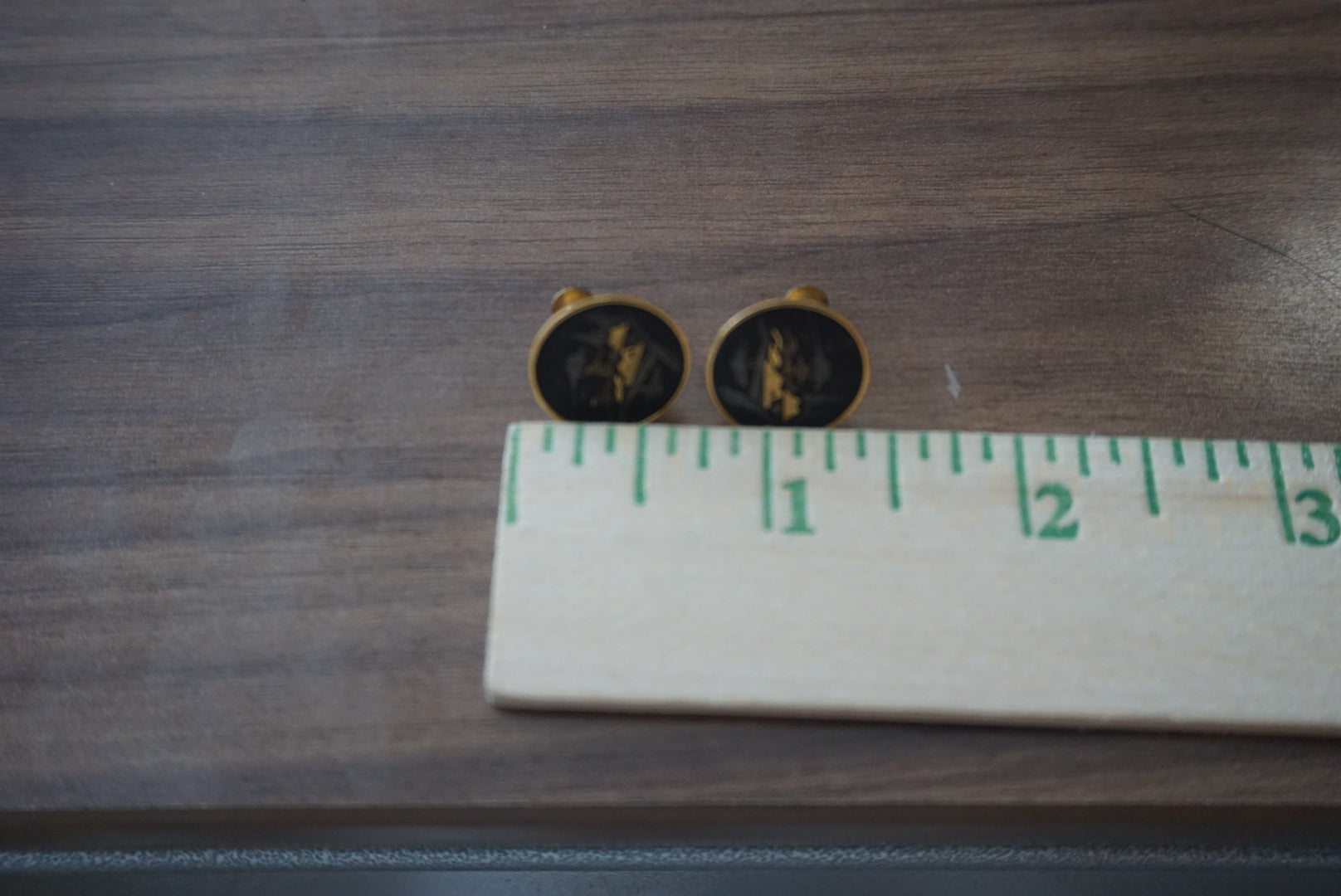 Vintage Black and Gold Cuff Links