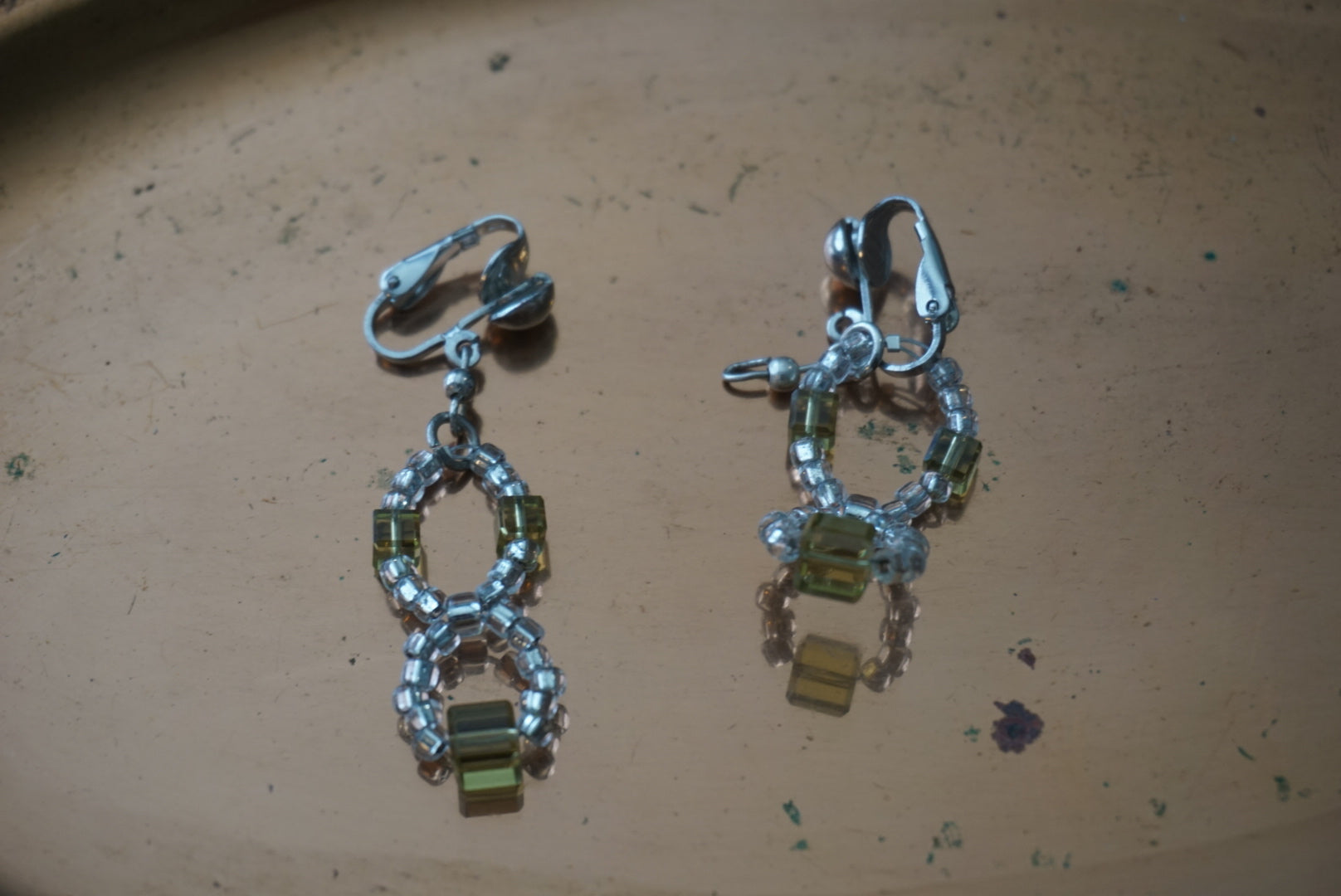 Elegant Yellow Glass Bead Earrings