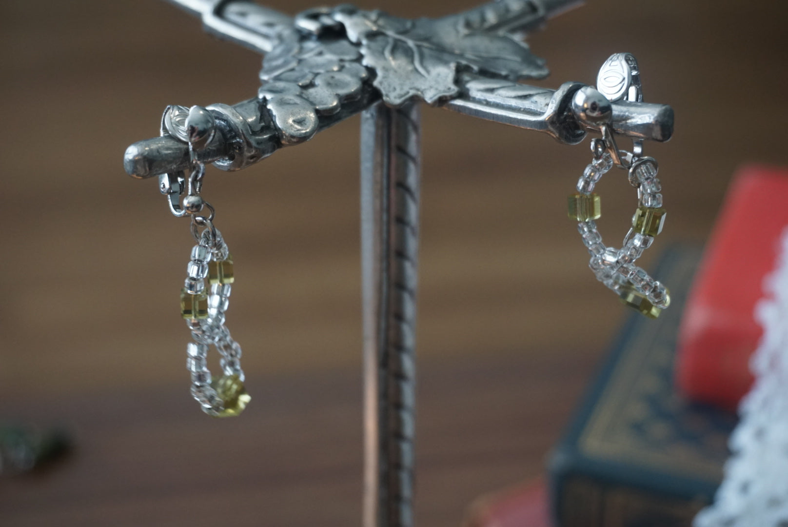 Elegant Yellow Glass Bead Earrings