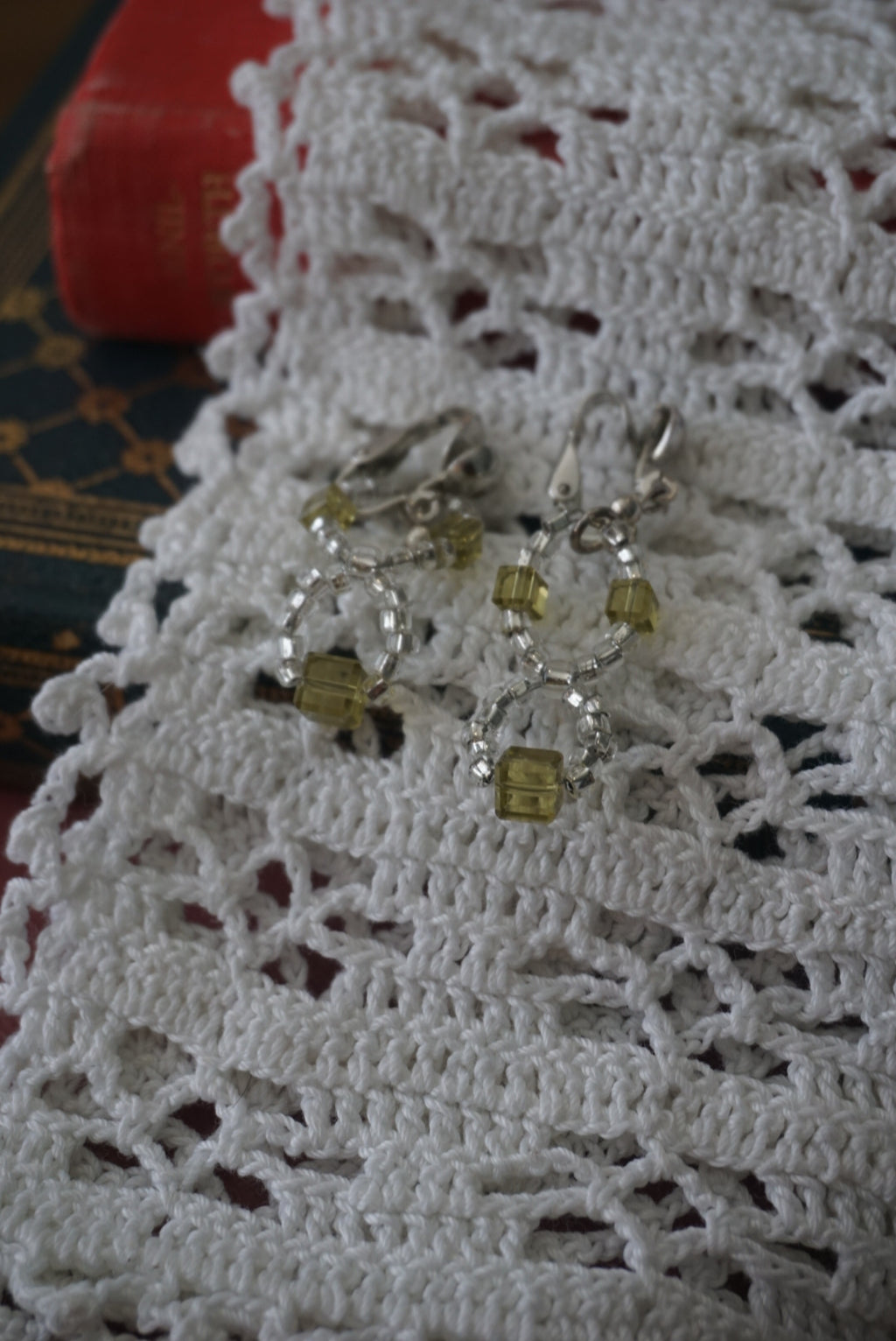 Elegant Yellow Glass Bead Earrings