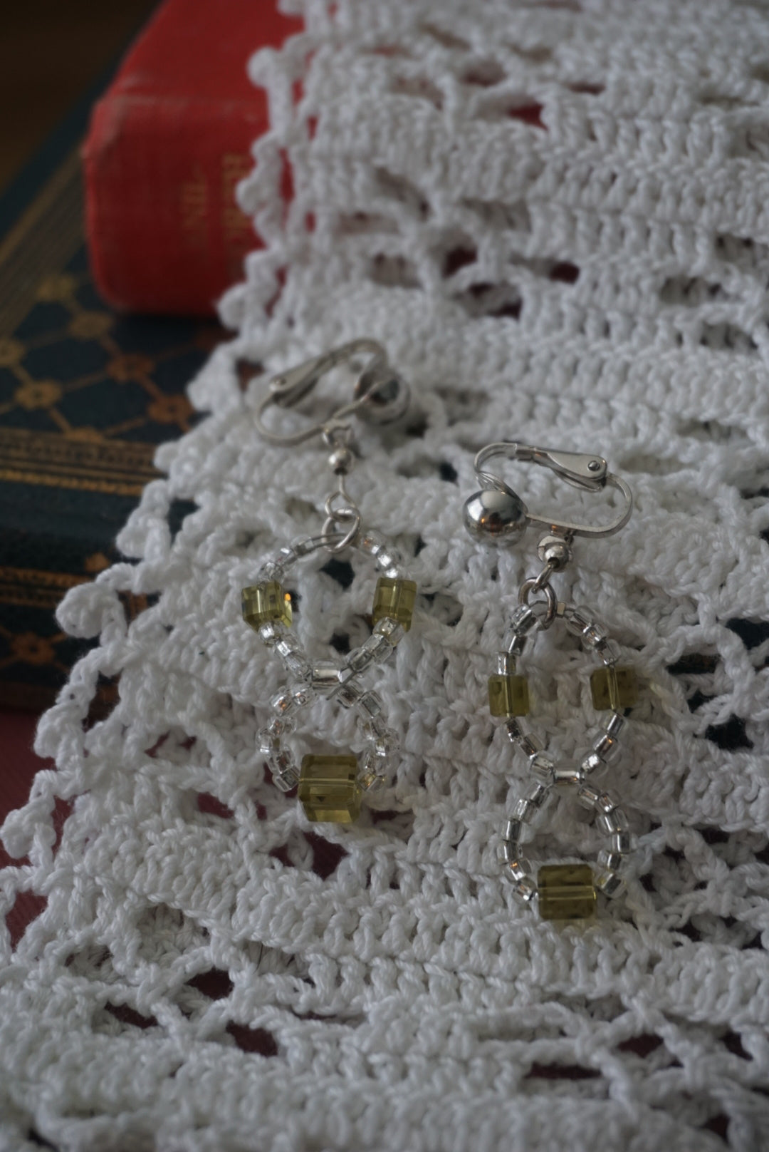 Elegant Yellow Glass Bead Earrings