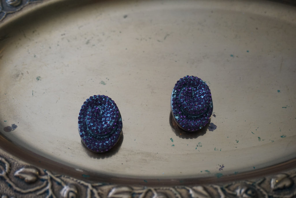 Vintage Glittery Clip-On Earrings