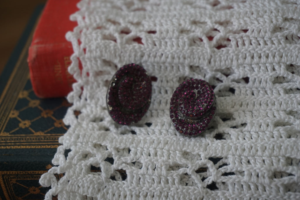 Vintage Glittery Clip-On Earrings