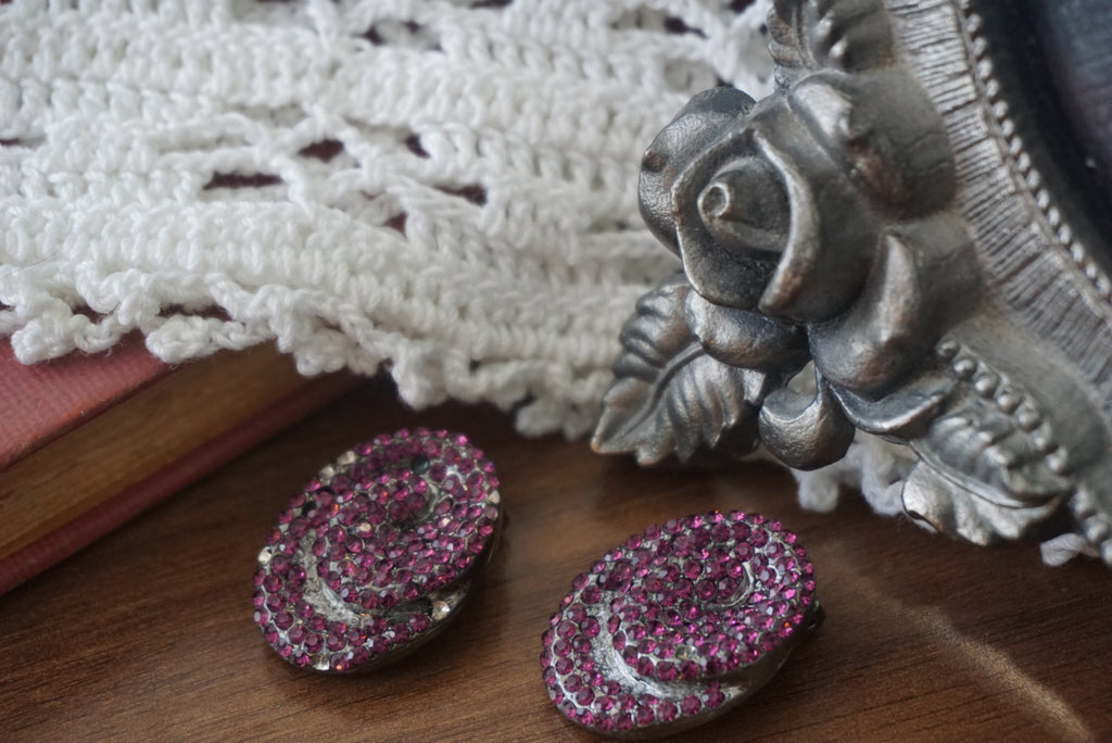 Vintage Glittery Clip-On Earrings
