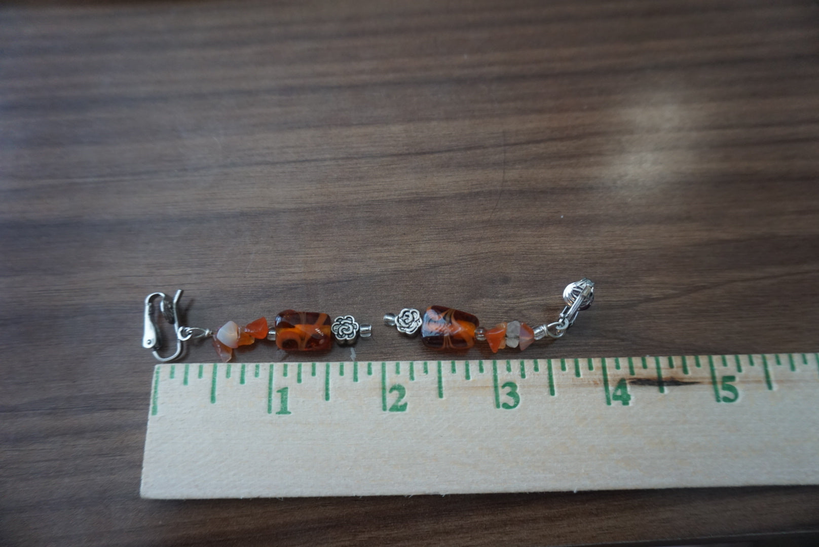 Amber and Silver Earrings
