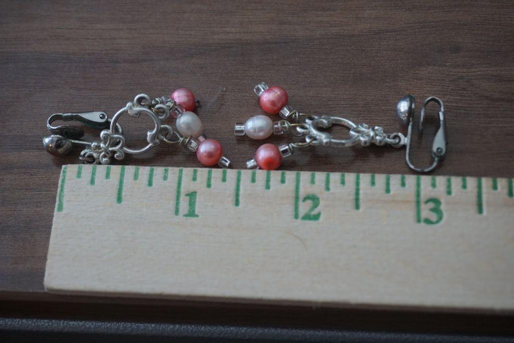 Silver and Pearl Drop Earrings