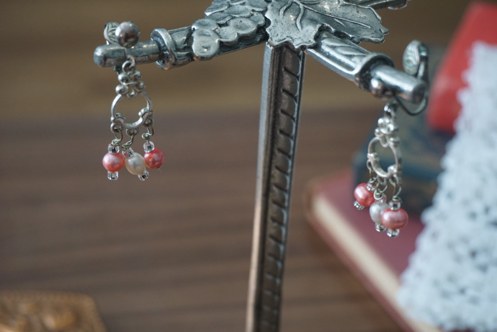Silver and Pearl Drop Earrings