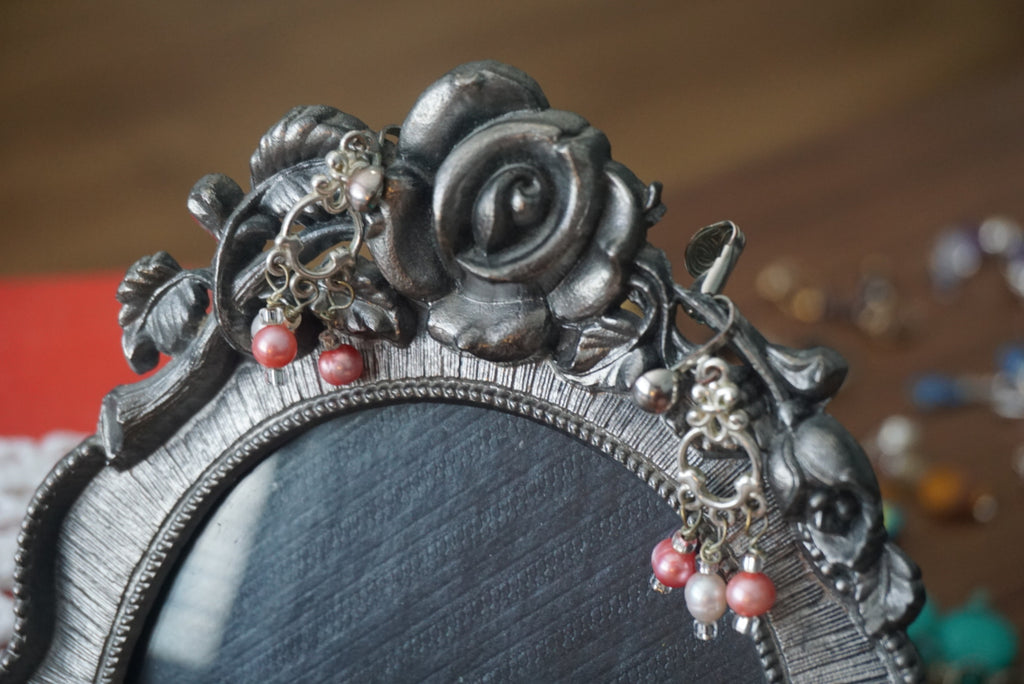Silver and Pearl Drop Earrings