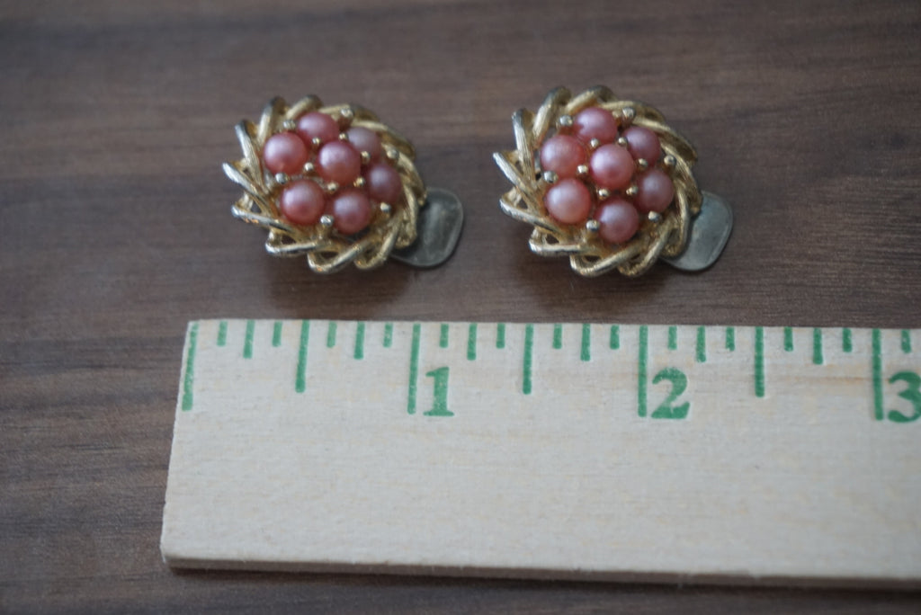 Vintage Pink Pearl Clip-On Earrings