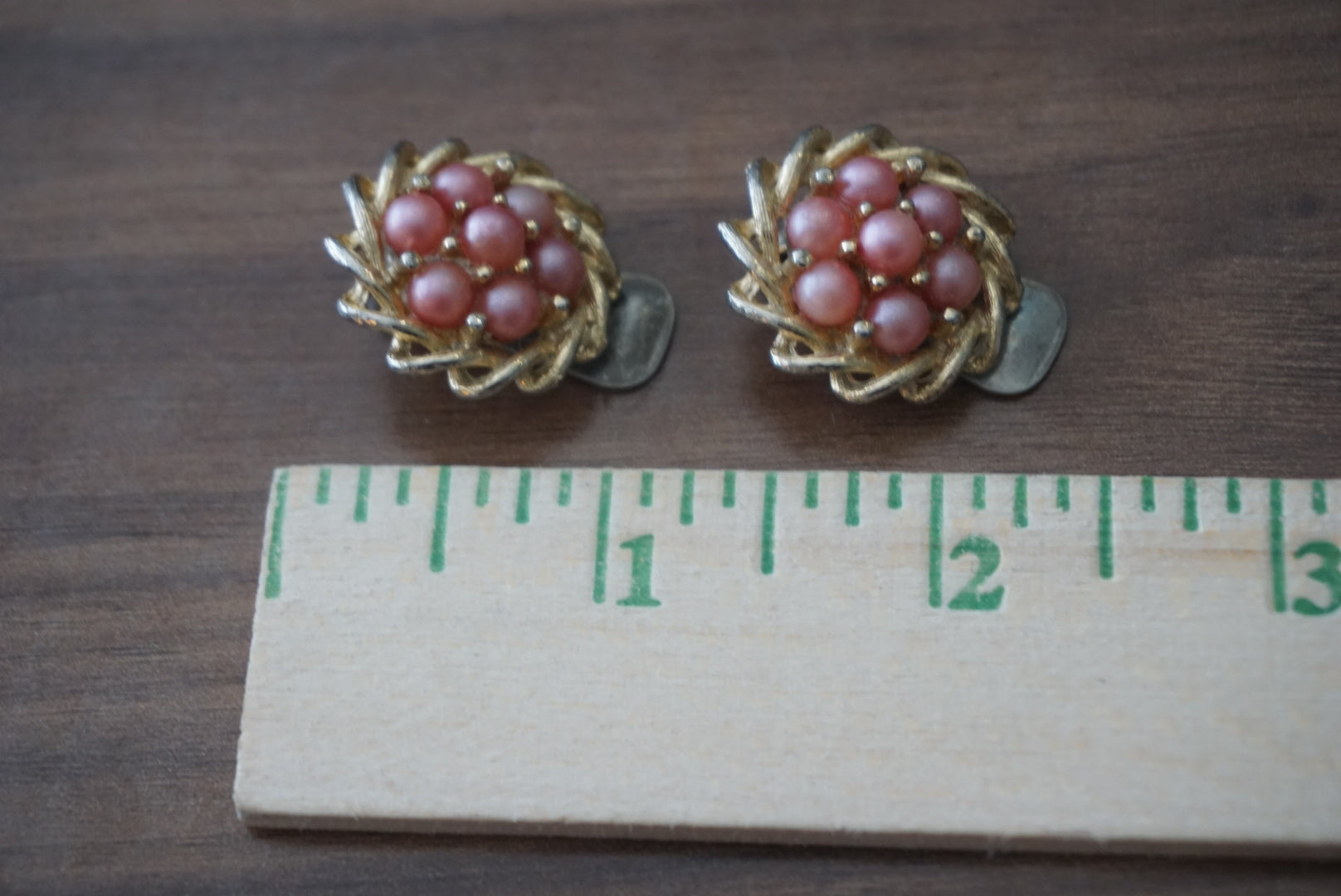 Vintage Pink Pearl Clip-On Earrings