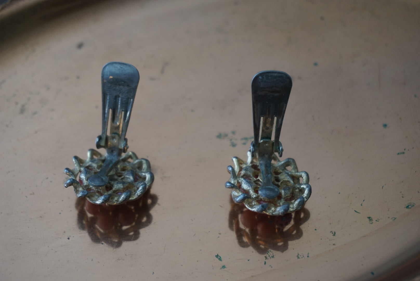Vintage Pink Pearl Clip-On Earrings
