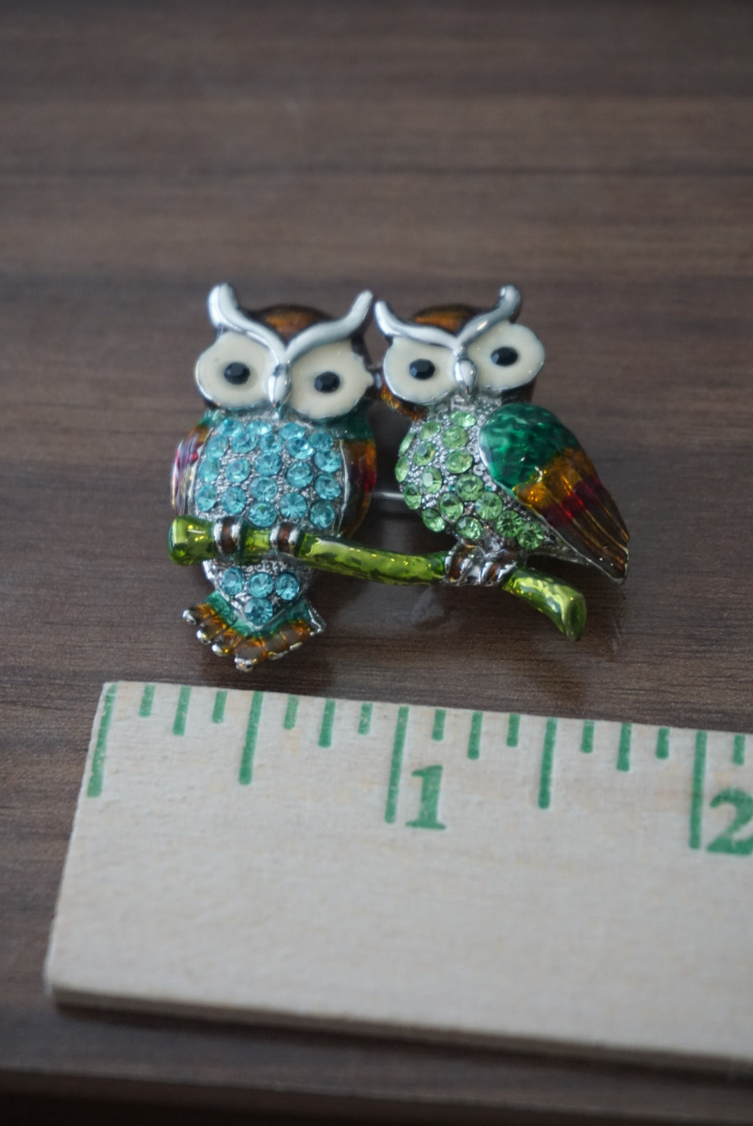Owl Brooch Pin with Colorful Enamel