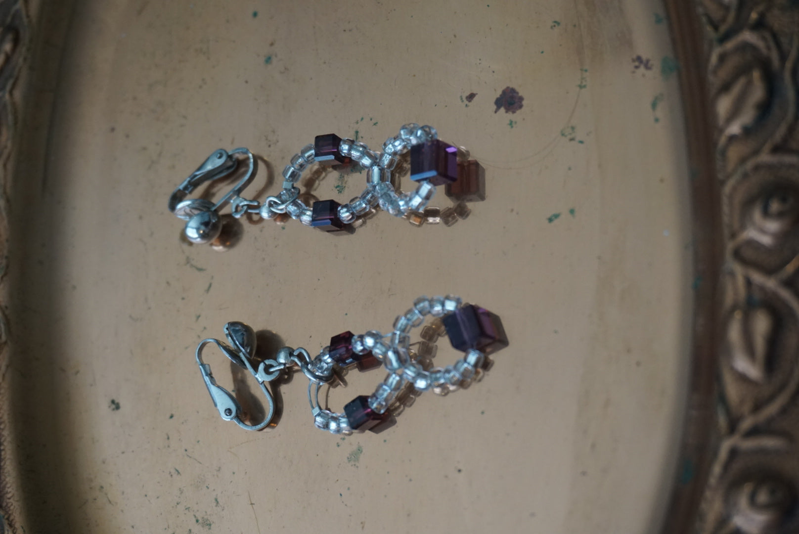 Elegant Brown and Silver Earrings