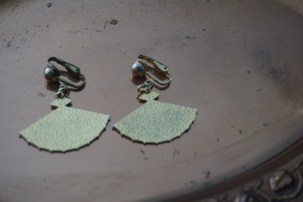 Vintage Fan-Shaped Earrings