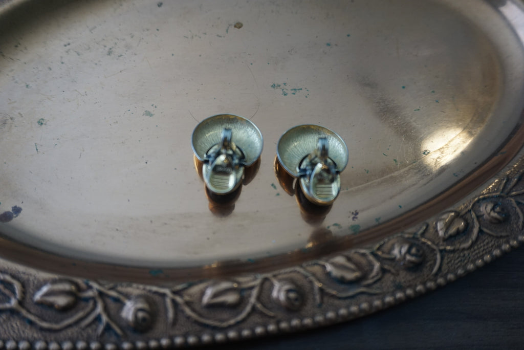 Vintage Statement Earrings Gold and Black