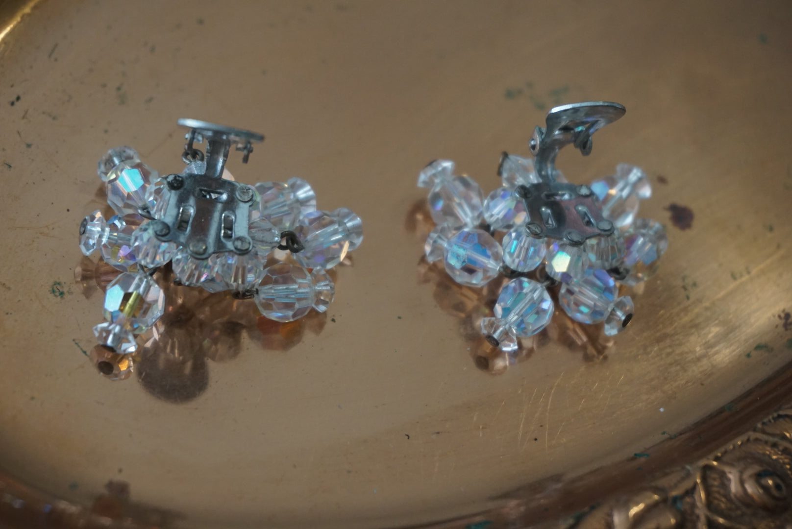 Vintage Crystal Clip-On Earrings