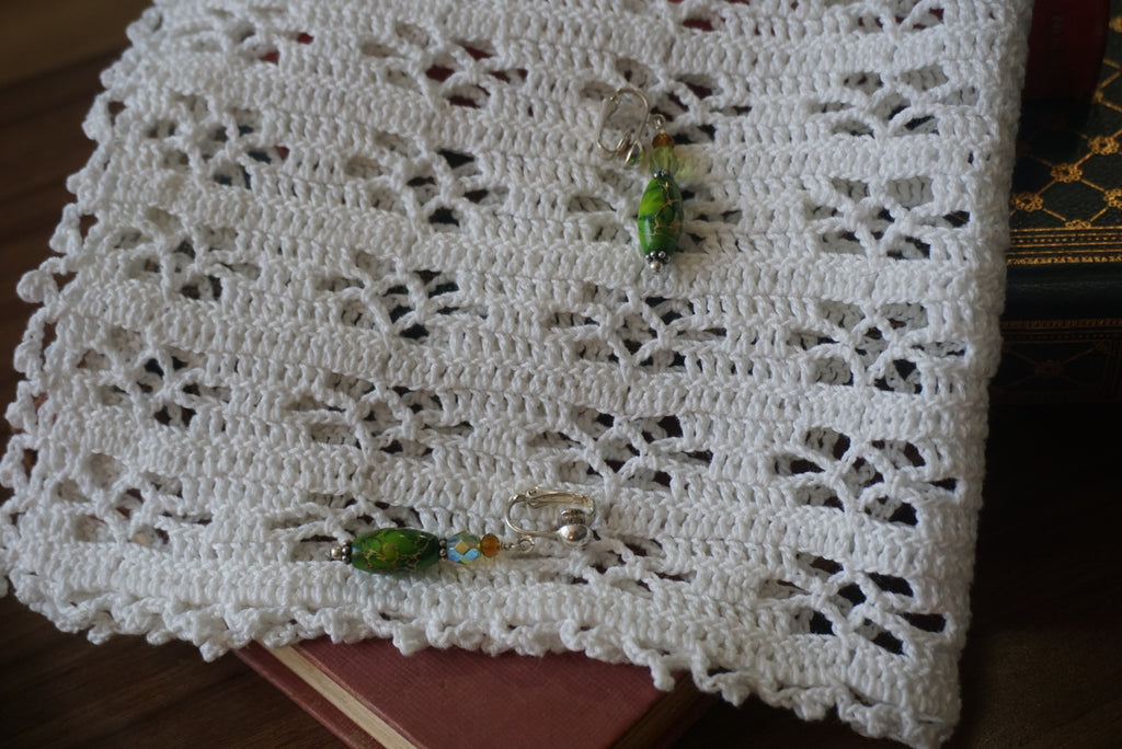 Green Beaded Earrings