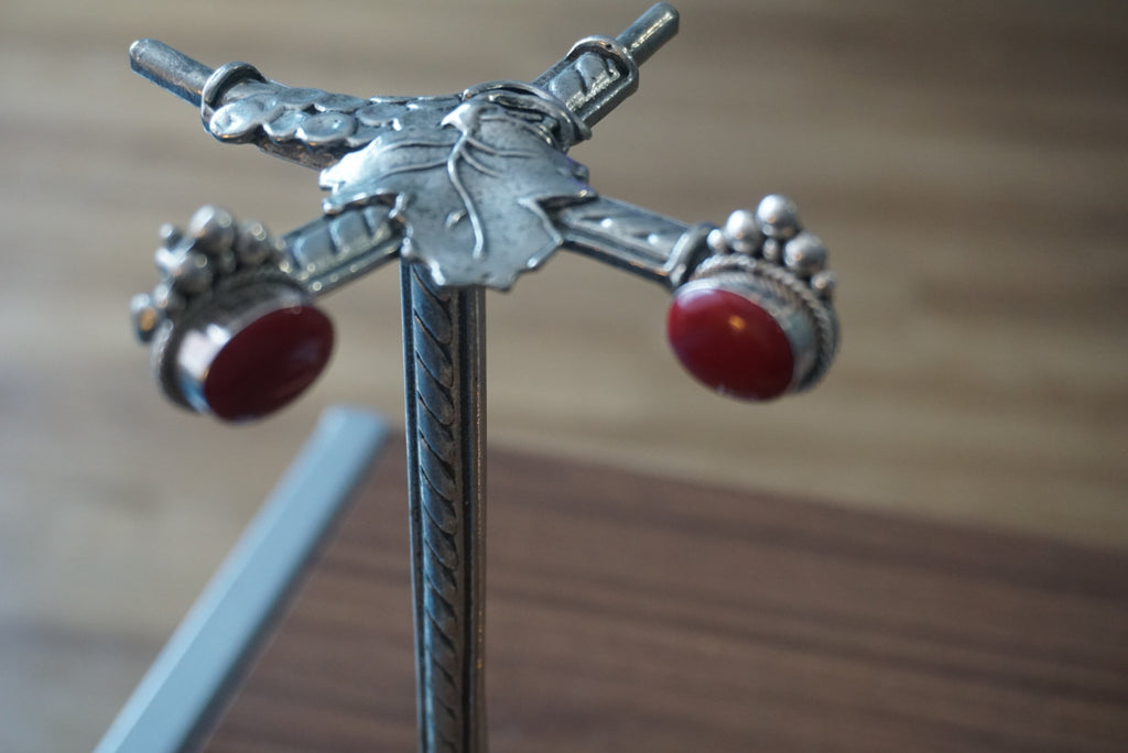 Vintage Red Clip-On Earrings