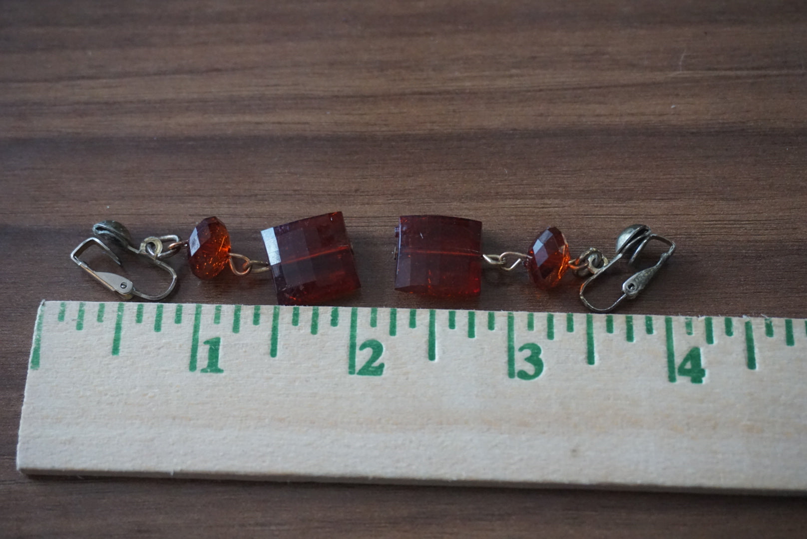 Vintage Amber Dangle Earrings