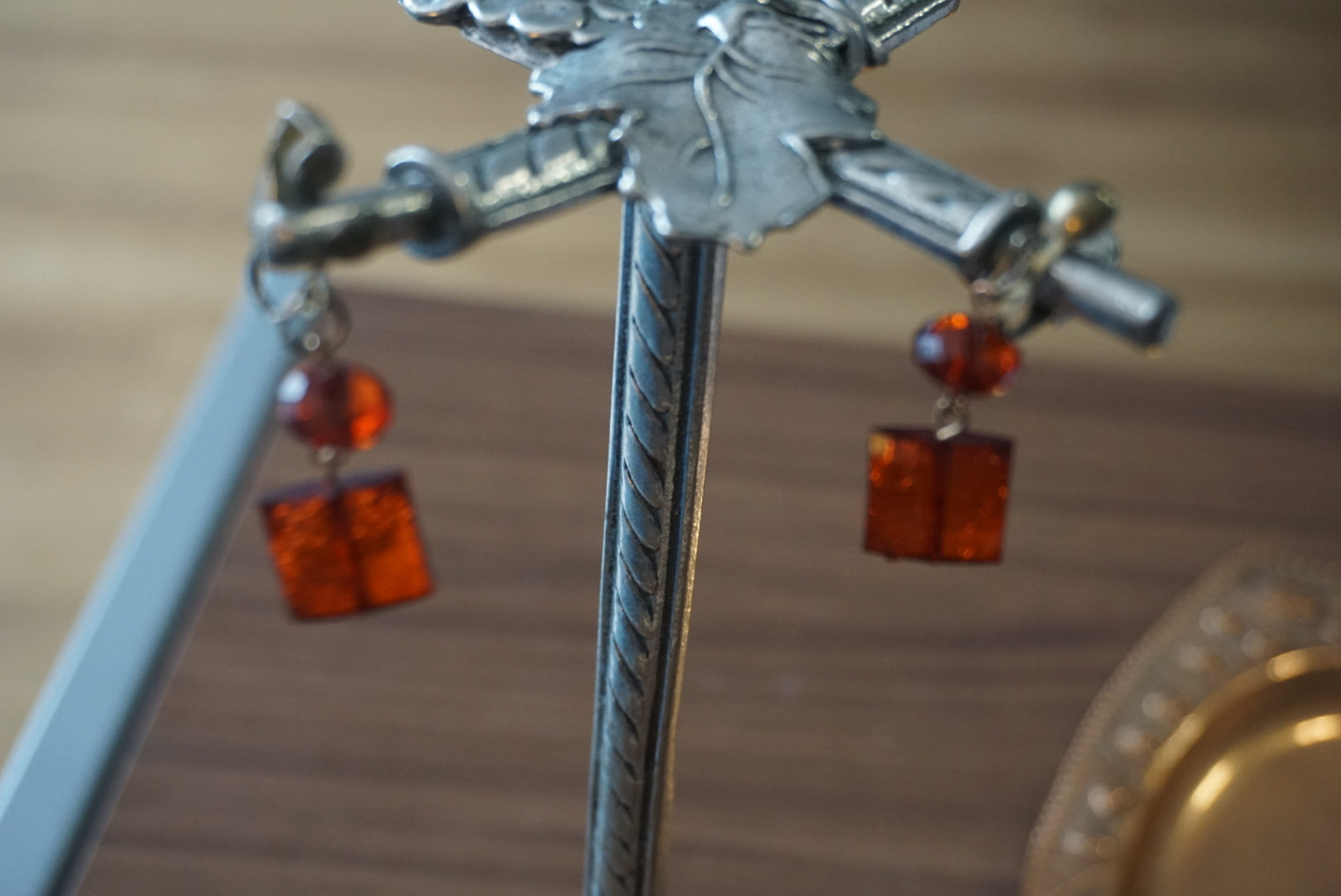 Vintage Amber Dangle Earrings