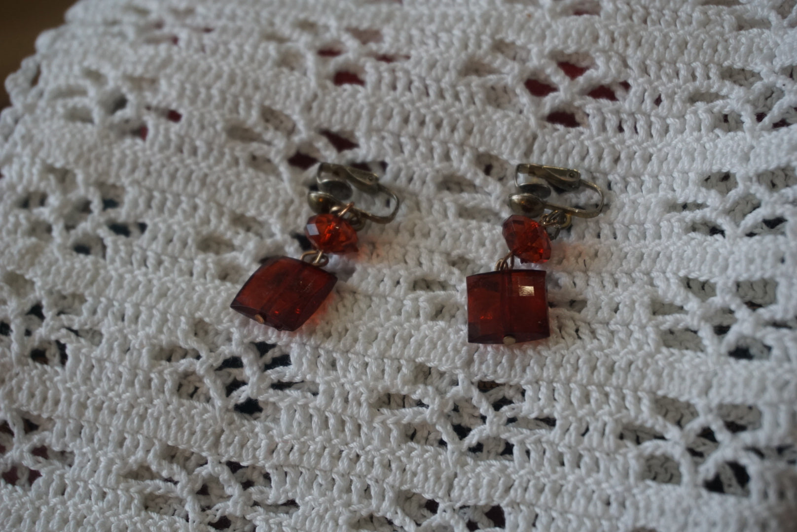 Vintage Amber Dangle Earrings