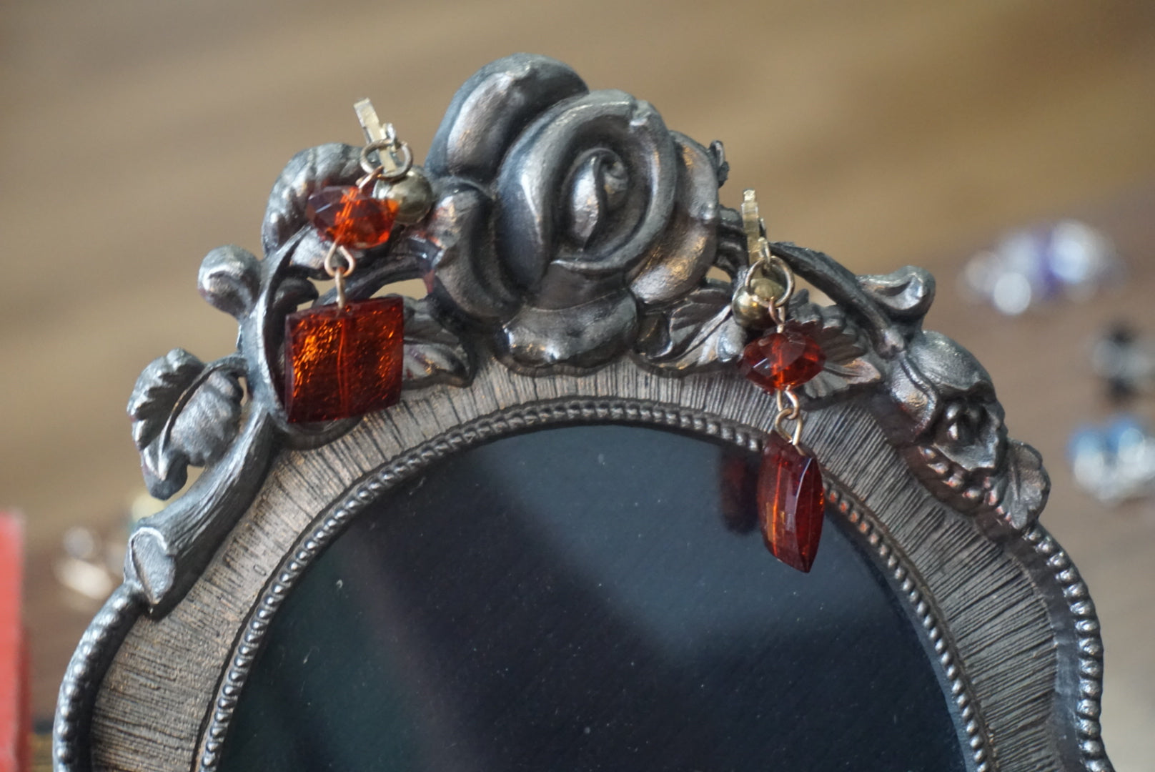 Vintage Amber Dangle Earrings