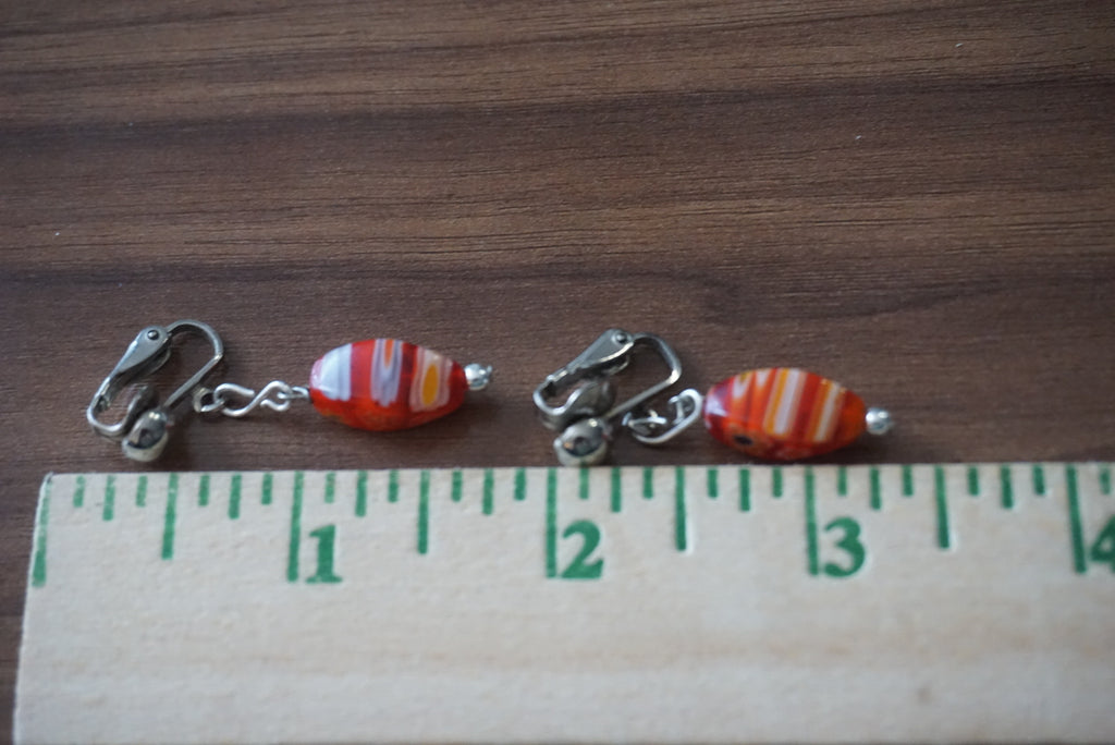 Artisan Handmade Clip-On Earrings with Colorful Beads
