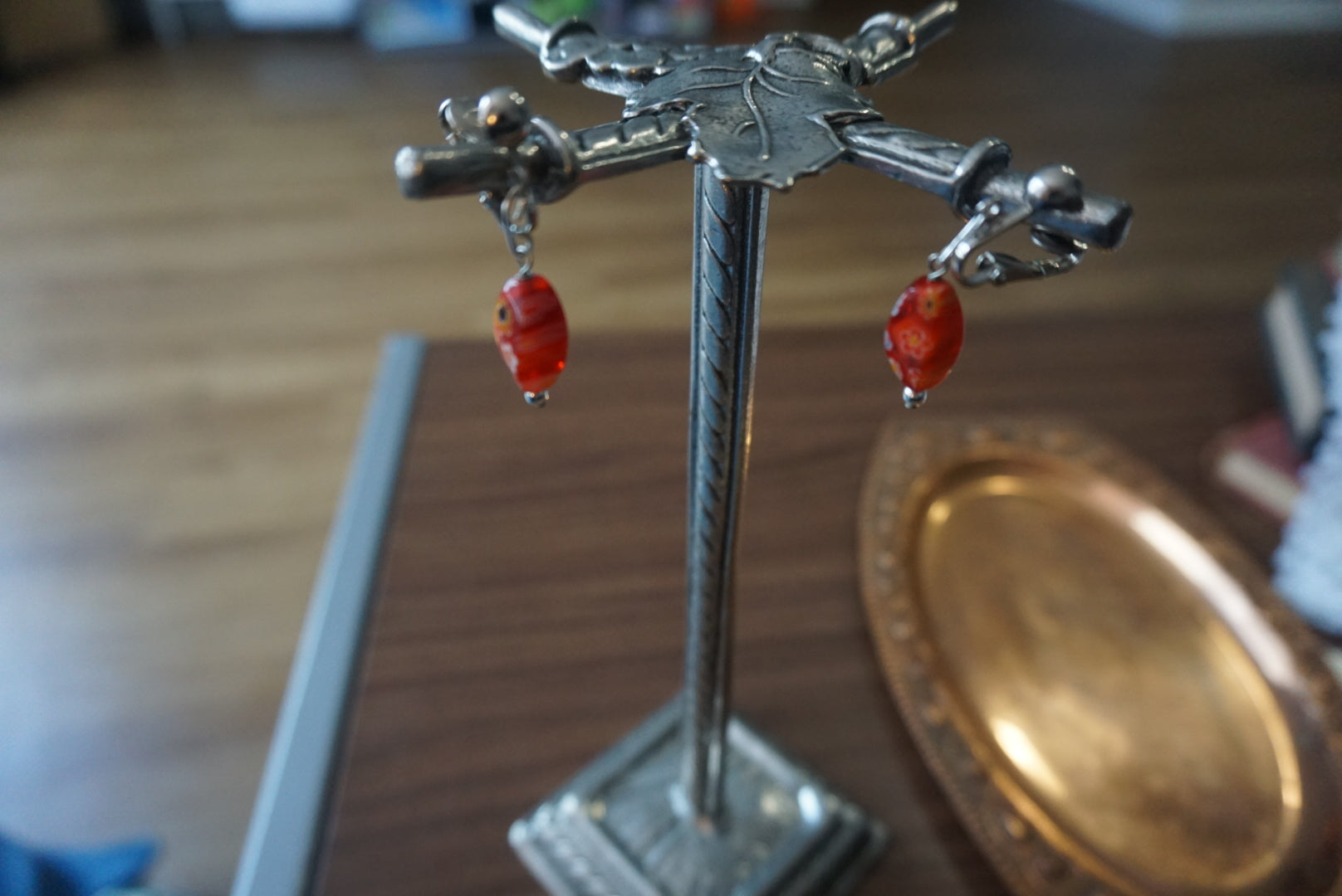 Artisan Handmade Clip-On Earrings with Colorful Beads