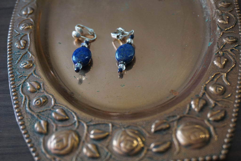 Lapis Lazuli and Silver Earrings