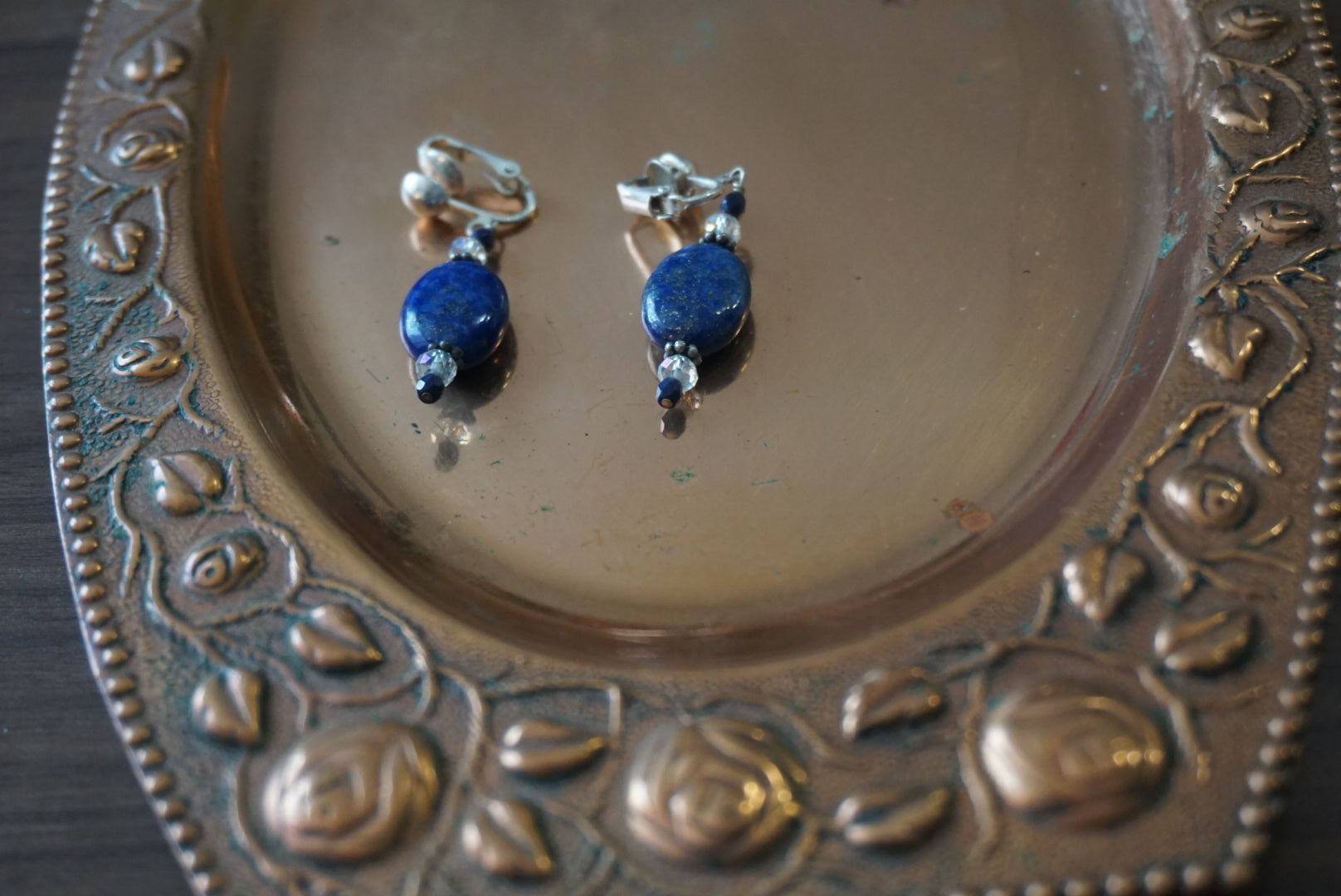 Lapis Lazuli and Silver Earrings
