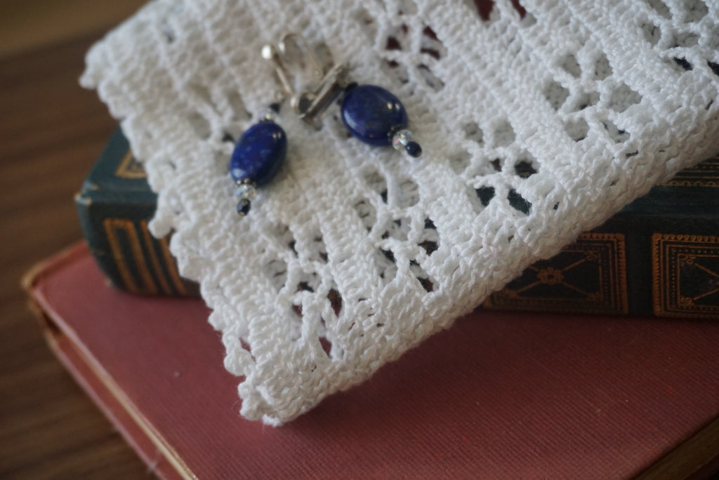 Lapis Lazuli and Silver Earrings