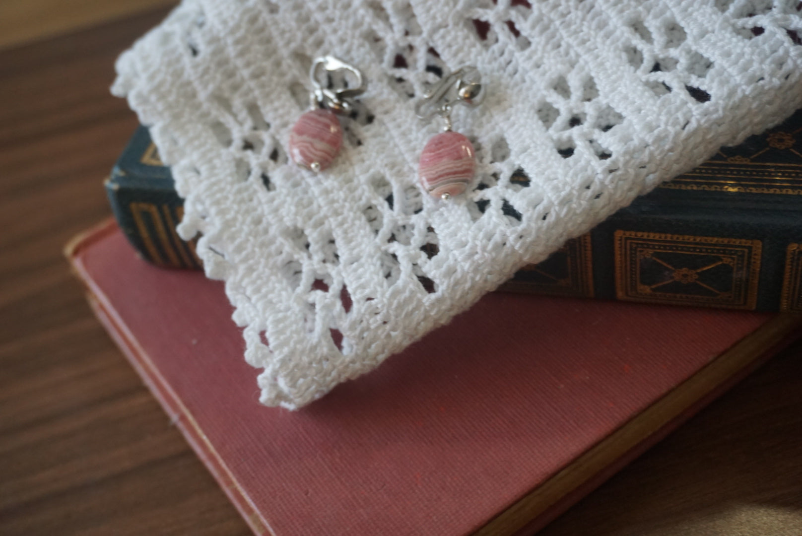 Pink Stone Earrings