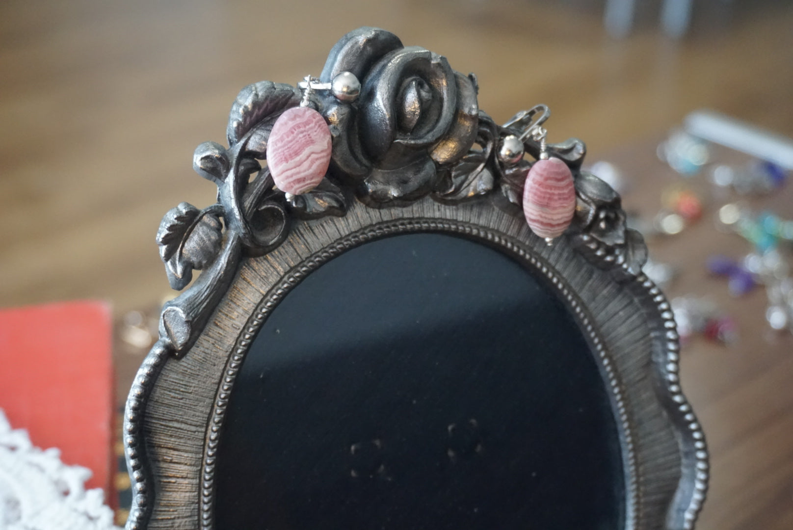 Pink Stone Earrings