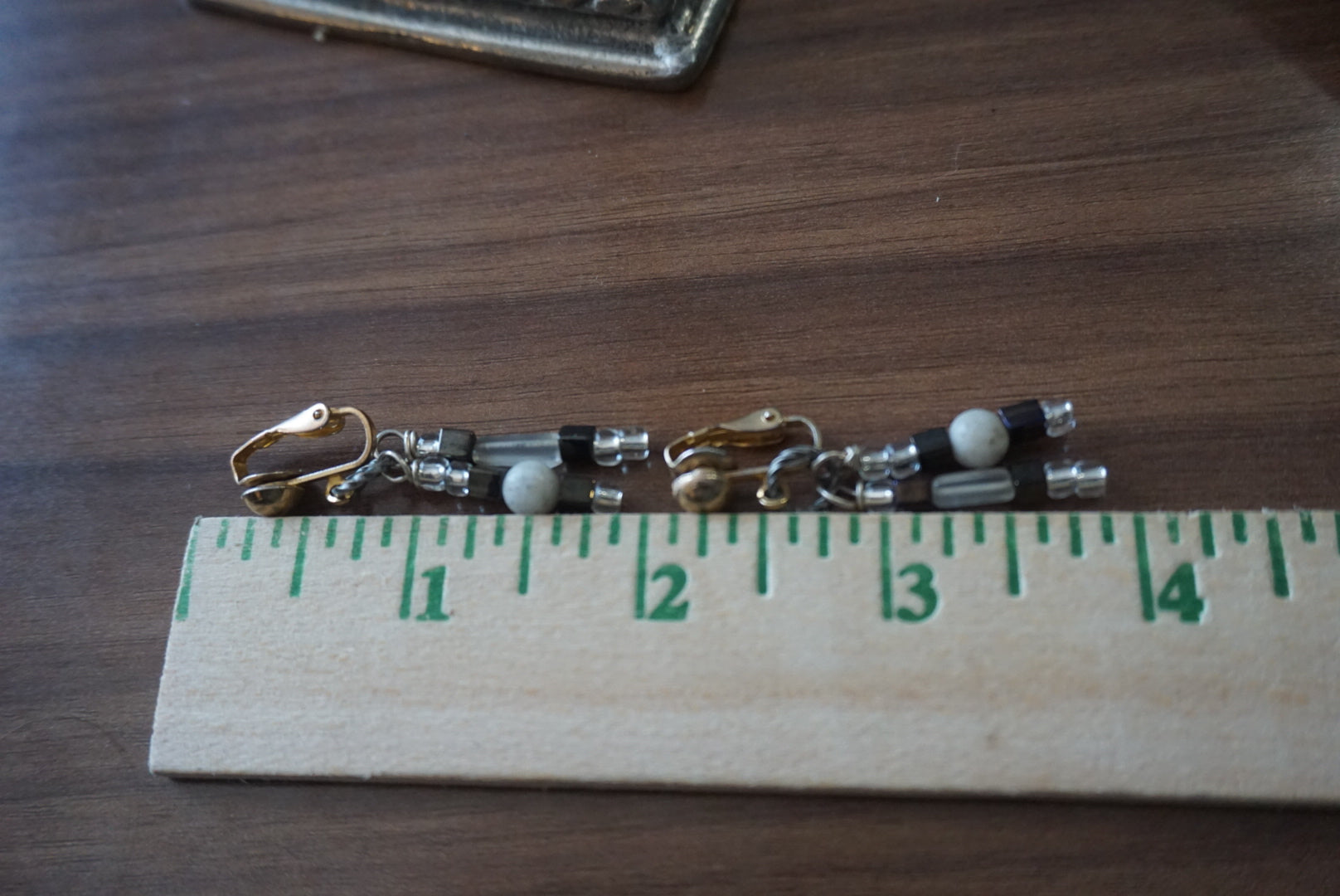 Beaded Dangle Earrings with Gold Hooks
