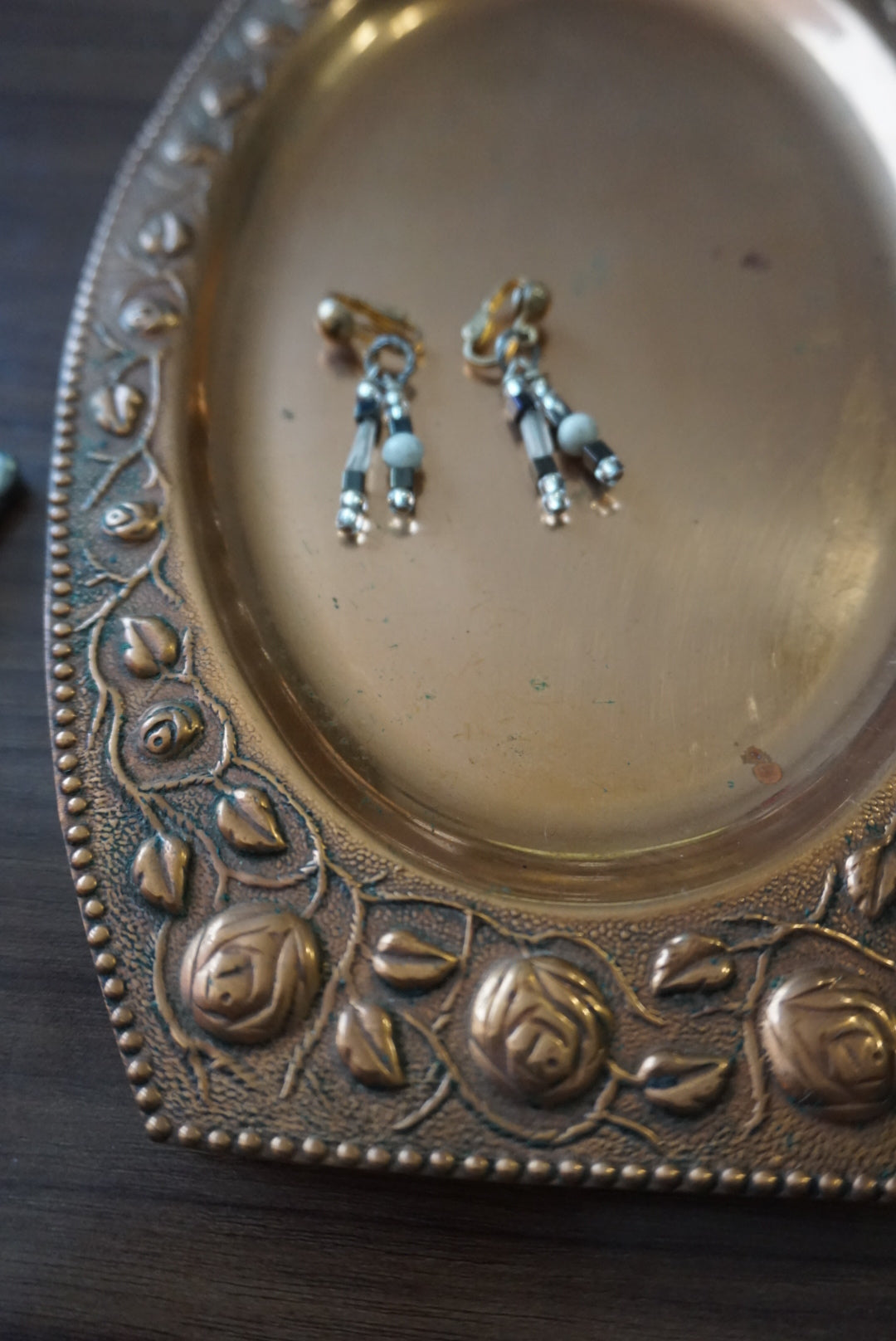 Beaded Dangle Earrings with Gold Hooks