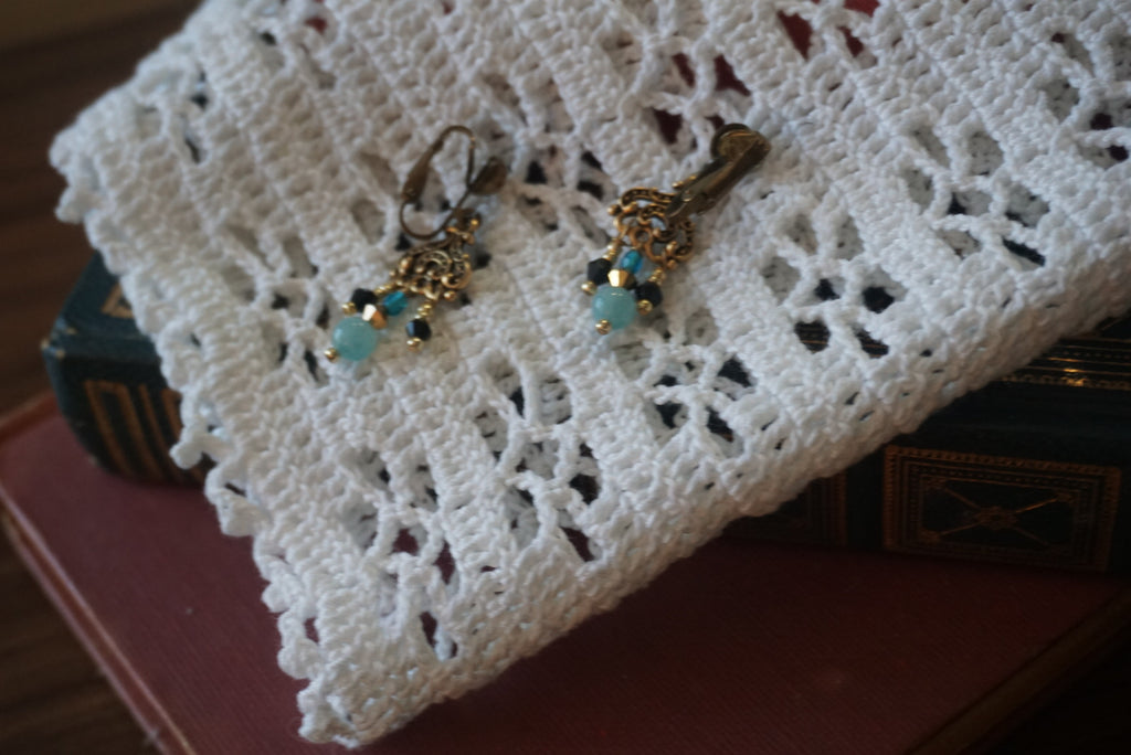Vintage Beaded Dangle Earrings