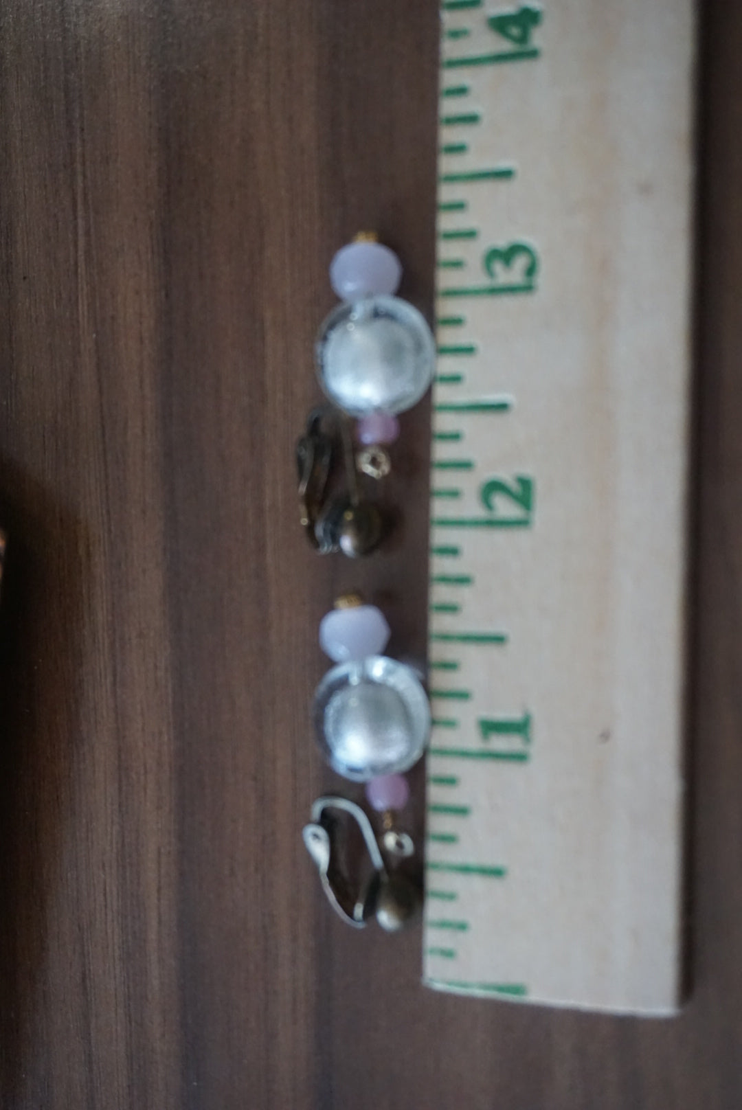 Vintage Clip-On Earrings with Glass Beads